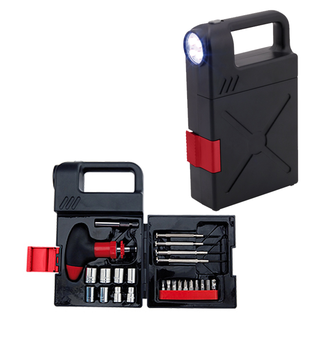 SET DE HERRAMIENTAS + LINTERNA